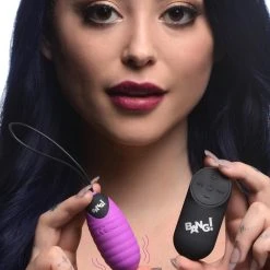 Bang! Vibrators 28X Ribbed Silicone Vibrating Egg With Remote Control