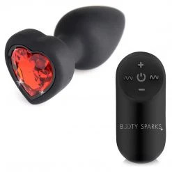 Booty Sparks 28X Vibrating Silicone Heart Anal Plug - Small