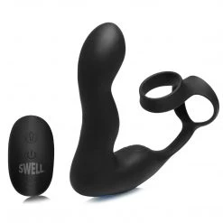 Swell 10X Inflatable And Vibrating Prostate Plug With Cock And Ball Ring