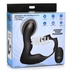 Swell 10X Inflatable And Vibrating Prostate Plug With Cock And Ball Ring