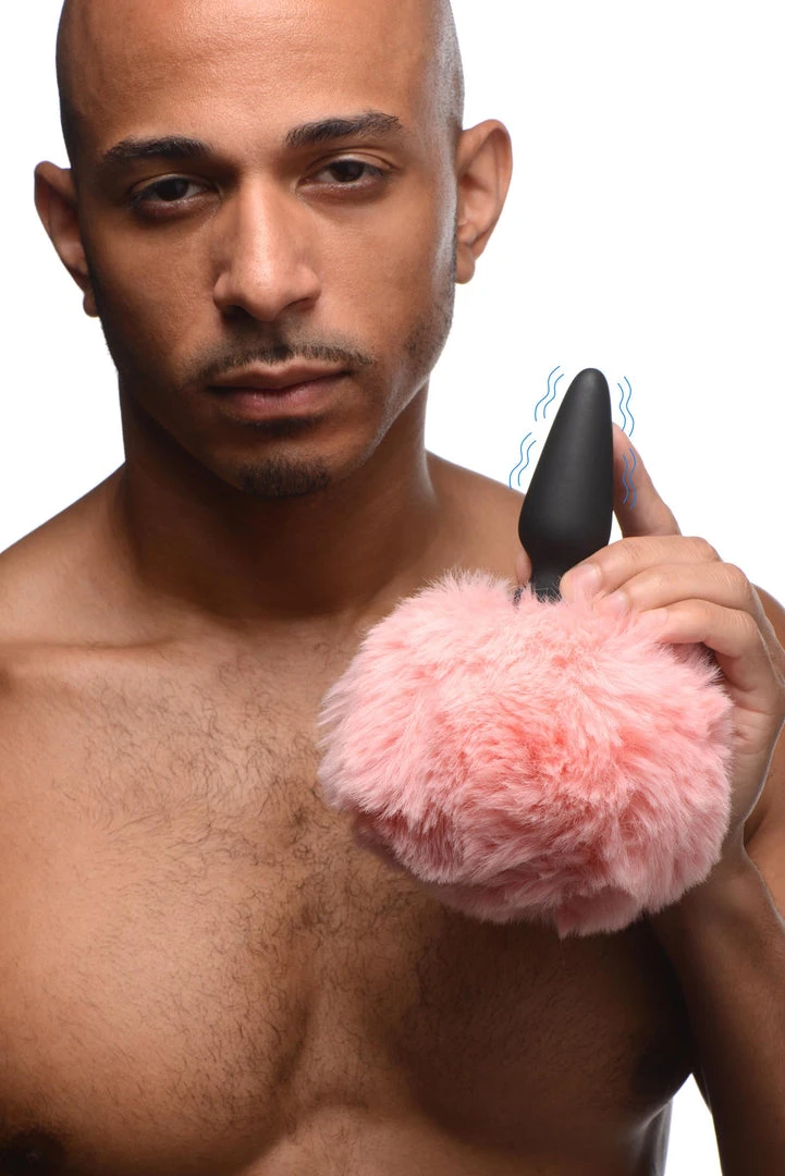 Tailz Small Vibrating Anal Plug With Interchangeable Bunny Tail - 12 Tailz Small Vibrating Anal Plug With Interchangeable Bunny Tail -