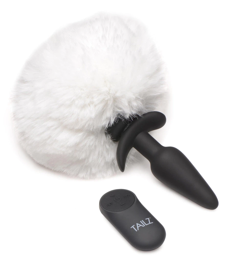 Tailz Small Vibrating Anal Plug With Interchangeable Bunny Tail - 19 Tailz Small Vibrating Anal Plug With Interchangeable Bunny Tail -