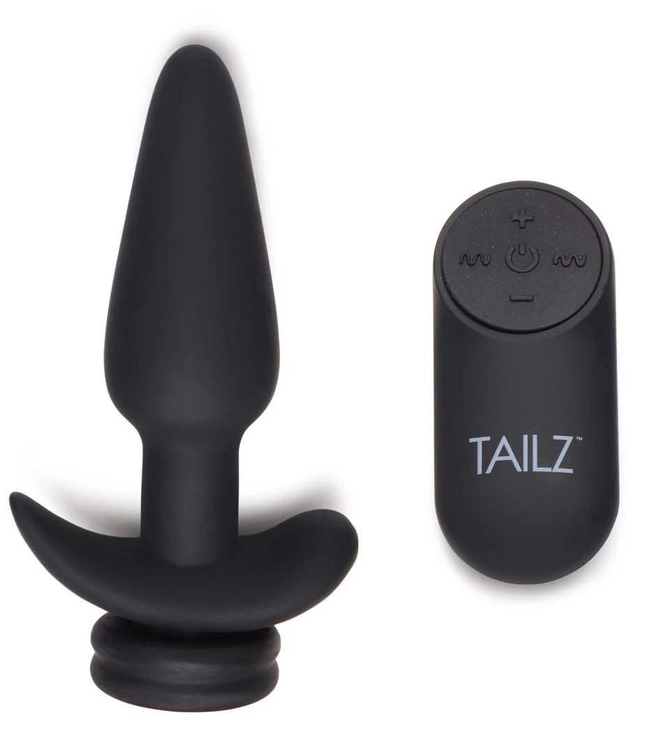 Tailz Small Vibrating Anal Plug With Interchangeable Bunny Tail - 7 Tailz Small Vibrating Anal Plug With Interchangeable Bunny Tail -