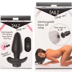 Tailz Large Vibrating Anal Plug With Interchangeable Bunny Tail -