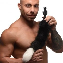 Tailz Large Vibrating Anal Plug With Interchangeable Fox Tail -