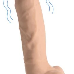 Fleshstixxx Dildos & Strap-Ons 9 Inch Silexpan Hypoallergenic Silicone Vibrating Dildo - Light