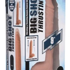Big Shot Vibrating & Thrusting Remote Control Silicone Dildo - 9 Inch Dildos & Strap-Ons