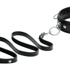 Mistress By Isabella Sinclaire Isabella Sinclaire 3 Ring Leather Collar With Leash BDSM