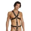 Penis Pleasure Strict Leather Body Harness With Cock Ring - X-Large