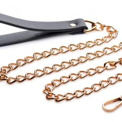 Master Series Black And Gold Collar With Leash Kit BDSM