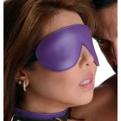 Strict Leather Blindfold Padded Leather - And Black BDSM