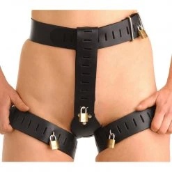 Strict Leather BDSM Deluxe Locking Womens Chastity Belt - ML