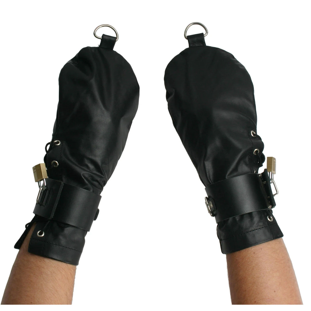 BDSM Strict Leather Bondage Mittens 4 BDSM Strict Leather Bondage Mittens