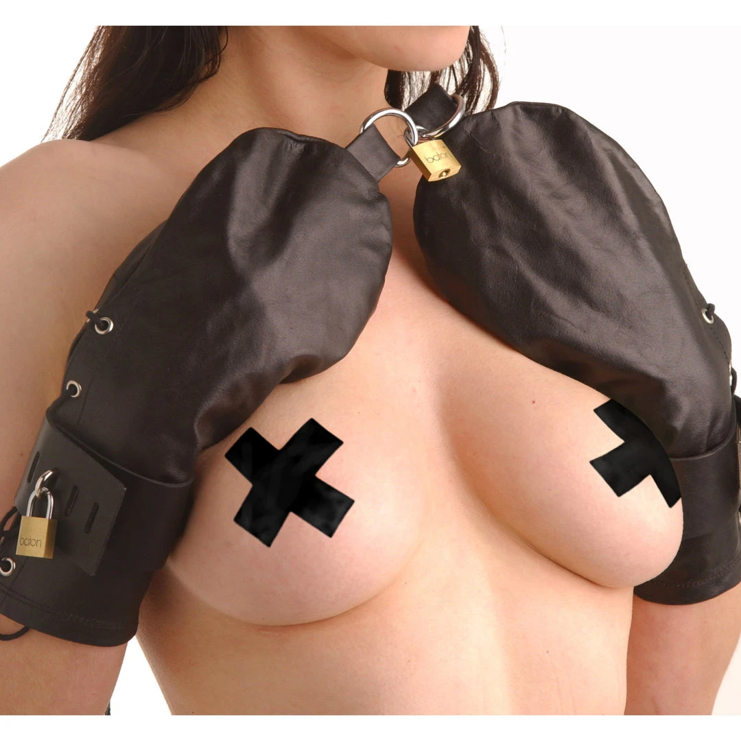 BDSM Strict Leather Bondage Mittens 2 BDSM Strict Leather Bondage Mittens