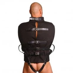 BDSM Strict Leather Canvas Straitjacket- X-Large