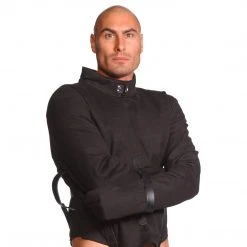 BDSM Strict Leather Canvas Straitjacket- X-Large