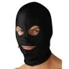 Strict Leather Spandex Zipper Mouth Hood With Eye Holes