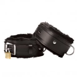 BDSM Strict Leather Premium Fur Lined Wrist Cuffs