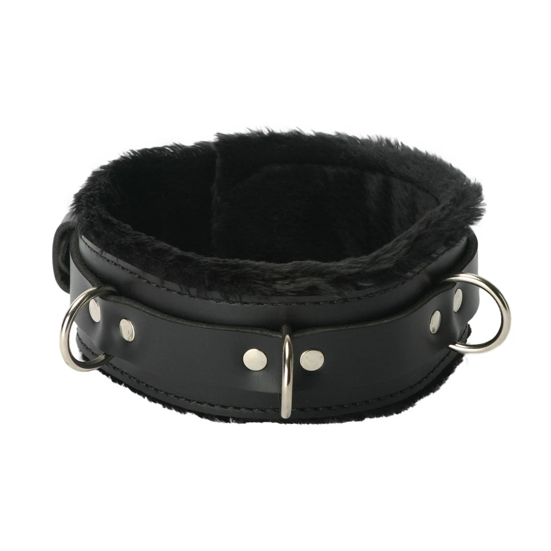 Strict Leather Premium Fur Lined Locking Collar- XL BDSM 6 Strict Leather Premium Fur Lined Locking Collar- XL BDSM