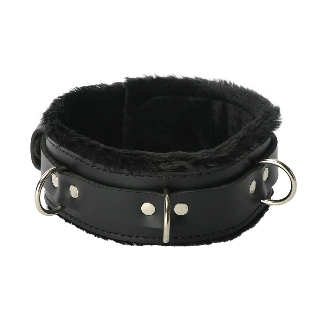 Strict Leather Premium Fur Lined Locking Collar- XL BDSM 3 Strict Leather Premium Fur Lined Locking Collar- XL BDSM