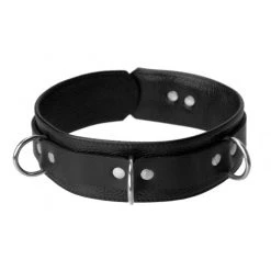 BDSM Strict Leather Deluxe Locking Collar