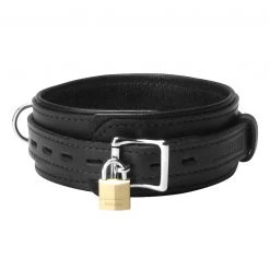 BDSM Strict Leather Premium Locking Collar