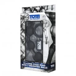 Anal Tom Of Finland Silicone Cock Ring With 3 Weighted Balls