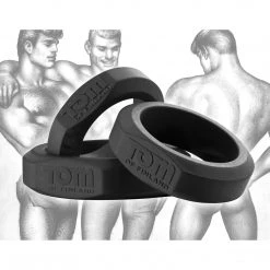Tom Of Finland 3 Piece Silicone Cock Ring Set - Penis Pleasure
