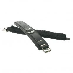 BDSM Strict Leather Fur Lined Wrist Cuffs