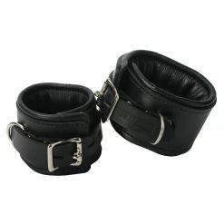 BDSM Strict Leather Padded Premium Locking Wrist Restraints
