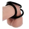 Trinity Vibes Penis Pleasure Easy Release SiliconeTri Cock And Ball Ring