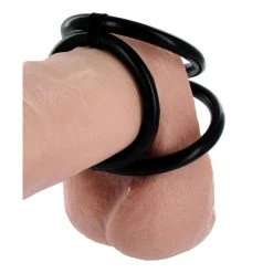 Trinity Vibes Penis Pleasure Easy Release SiliconeTri Cock And Ball Ring