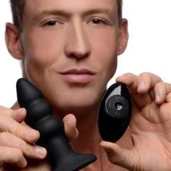 Rimmers Rippled Rimming Silicone Butt Plug With Remote Anal