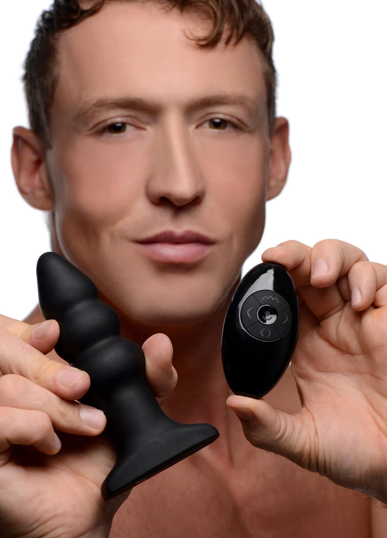 Rimmers Rippled Rimming Silicone Butt Plug With Remote Anal 2 Rimmers Rippled Rimming Silicone Butt Plug With Remote Anal